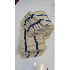 Gola e punho tritex creme com marinho 23 unidades